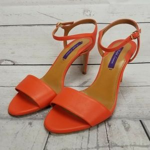 Ralph Lauren Purple Label Orange Strap Heels 36B 6